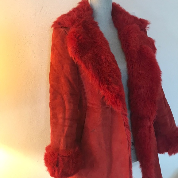 RED Faux Fur Coat - Picture 4 of 6